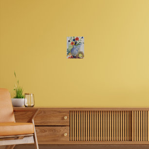 Watercolor modern flowers  poster