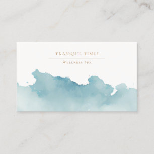 Watercolor Modern Minimalist Aqua Spa  Business Card