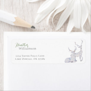 Watercolor Modern Minimalist Reindeer Christmas