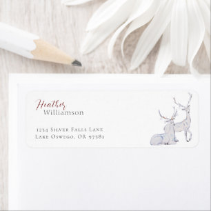 Watercolor Modern Minimalist Reindeer Christmas