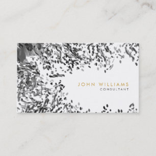Watercolor Modern Nature Paints Black and White Business Card