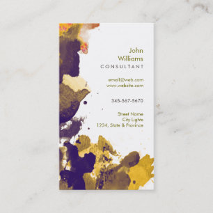 Watercolor Modern Nature Paints Brushstrokes Business Card