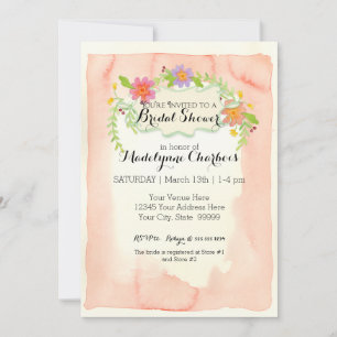 Watercolor Modern Painterly Floral Bridal Shower Invitation