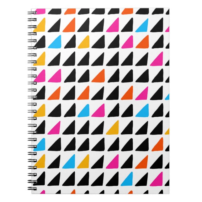 Watercolor modern pattern with blue triangles. Sea Notebook (Front)