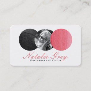 Watercolor Modern Photo Circles Business Card