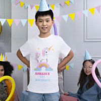 Watercolor Modern Rainbow Unicorn Birthday family 