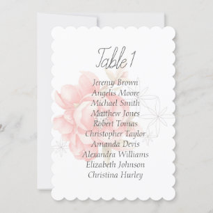 Watercolor modern red peony seating chart invitation
