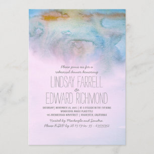 watercolor modern rehearsal dinner invitation