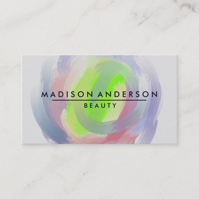 Watercolor Modern Simple & Classic Beauty Business Card (Front)