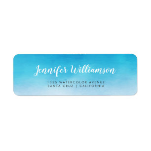 Watercolor & Modern Typography Stylish Address