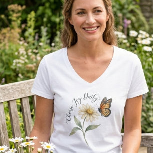 Watercolor Monarch Butterfly and Daisy T-Shirt