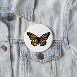 Watercolor Monarch Butterfly Colorful Painted 7.5 Cm Round Badge