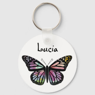 Watercolor Monarch Butterfly CUSTOMIZE IT Key Ring