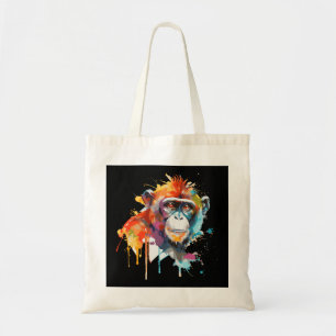 Watercolor Monkey Colourful Wildlife Animal Lover Tote Bag