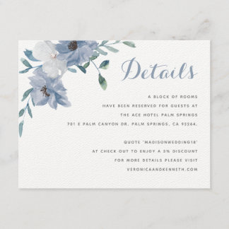 Watercolor Monogram Crest Wedding Details Enclosure Card