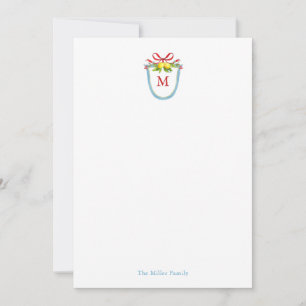 Watercolor Monogram crest with lemons Card
