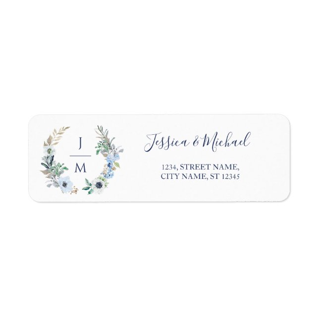 Watercolor Monogram Floral Wreath Wedding (Front)