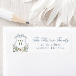 Watercolor Monogram Initial Nutcracker Crest