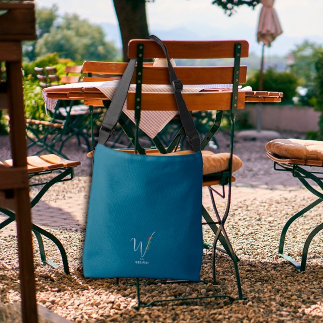  Watercolor monogram letter W nurse dark blue Crossbody Bag (Creator Uploaded)