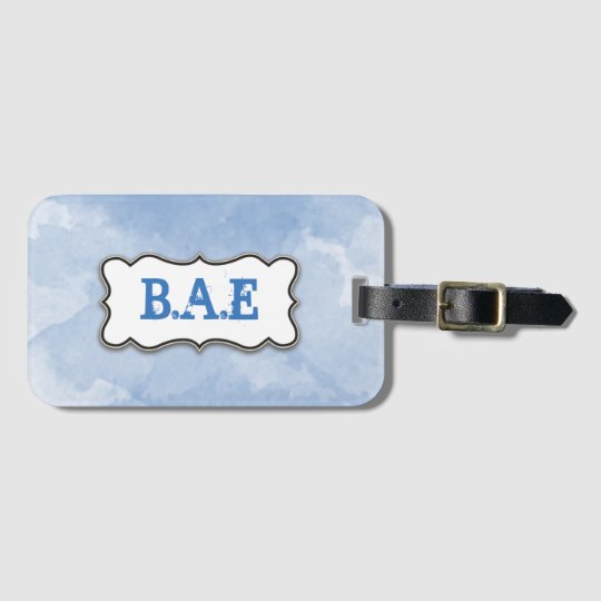 Watercolor Monogram Luggage Tag