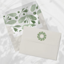 Watercolor Monogram Script Photo Flat Holiday