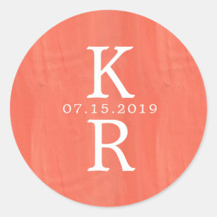 watercolor monogram Wedding Monogram Sticker