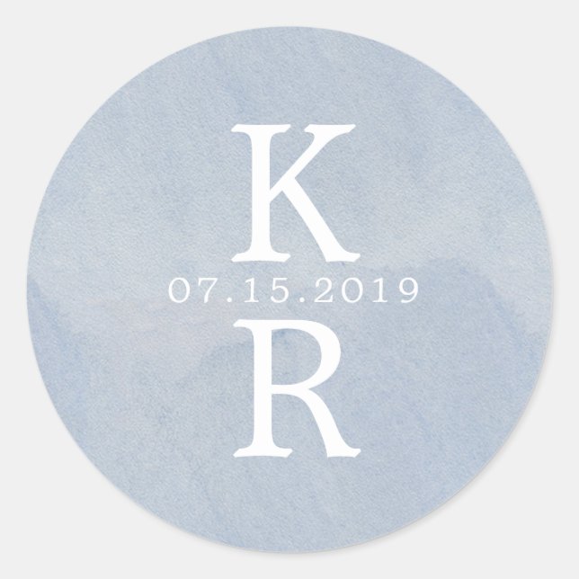watercolor monogram Wedding Monogram Sticker (Front)