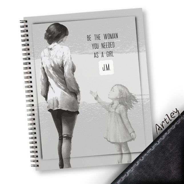Watercolor Monogram Woman Trauma Motivational Notebook (Creator Uploaded)