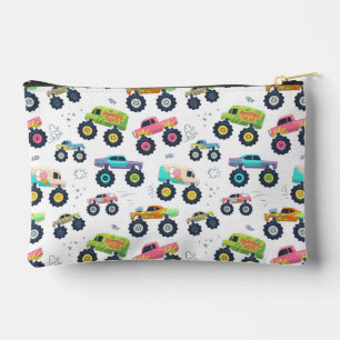 Watercolor Monster Car Trucks kids Accessory Pouch