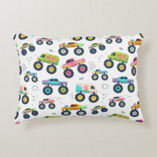 Watercolor Monster Car Trucks kids Decorative Cushion