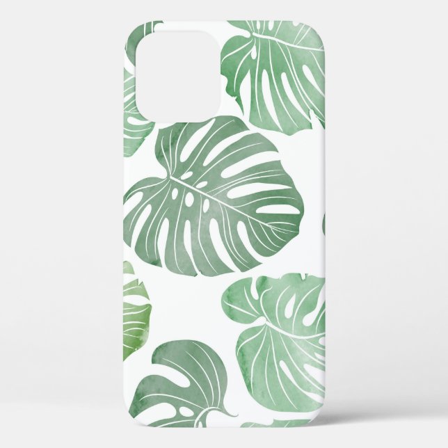 Watercolor monster, tropical seamless wallpaper. Case-Mate iPhone case (Back)