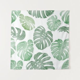 Watercolor monster, tropical seamless wallpaper. tapestry