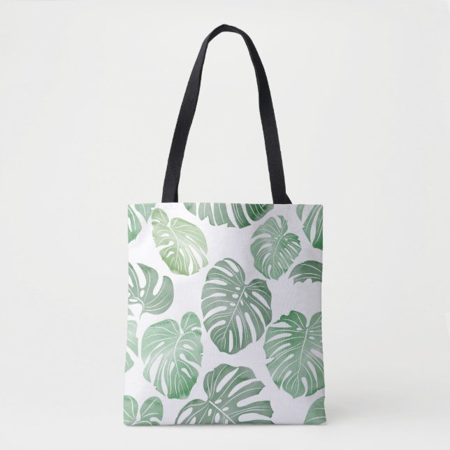 Watercolor monster, tropical seamless wallpaper. tote bag (Front)