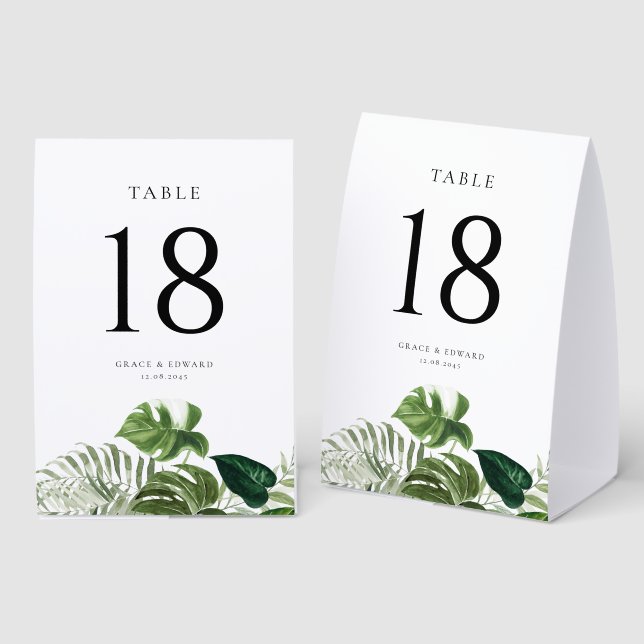 Watercolor Monstera Greenery Tropical Wedding (Front/Back)