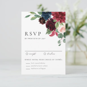 Watercolor Monstera Greenery Tropical Wedding RSVP Card