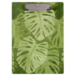 Watercolor Monstera Pattern Clipboard