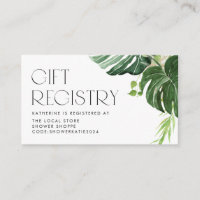 Watercolor Monstera Tropical Baby Shower Registry