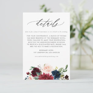 Watercolor Monstera Tropical Wedding Details Enclosure Card