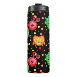Watercolor Monsters: Cute Seamless Pattern Thermal Tumbler