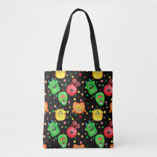 Watercolor Monsters: Cute Seamless Pattern Tote Bag