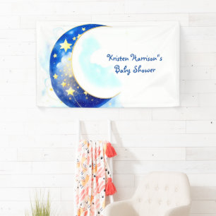 Watercolor Moon and Stars Baby Shower Banner
