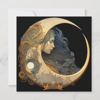 Watercolor Moon Goddess Card