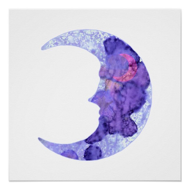 Watercolor Moon Poster (Front)