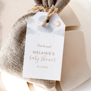 Watercolor Moon Stars Baby Shower Gift Tags