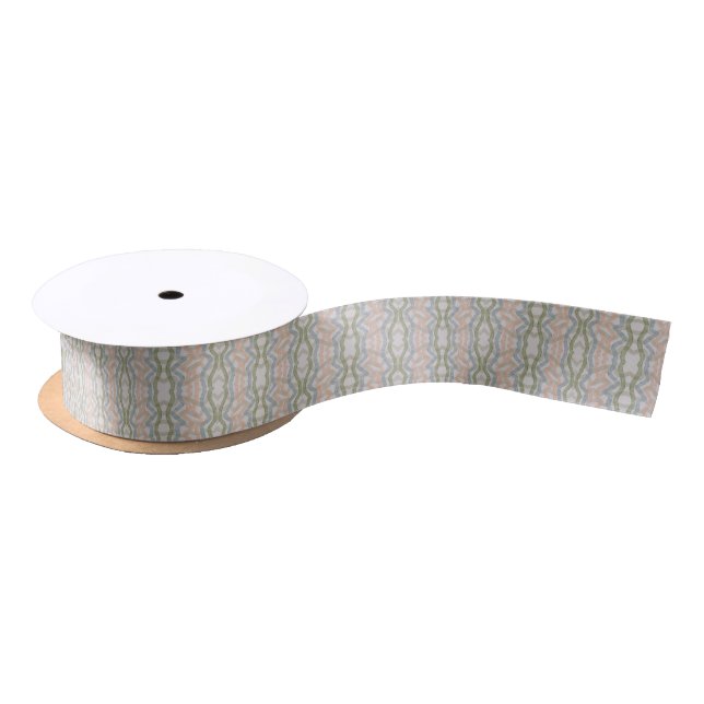 Watercolor Mopping Brushstrokes Pattern In Pastel  Satin Ribbon (Spool)