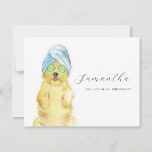 Watercolor Morkie Poo Spa Day Bridesmaid Cards