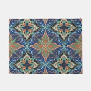 Watercolor Moroccan Marrakech Floral Tile  Doormat