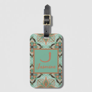 Watercolor Moroccan Vintage Floral Personalised  Luggage Tag