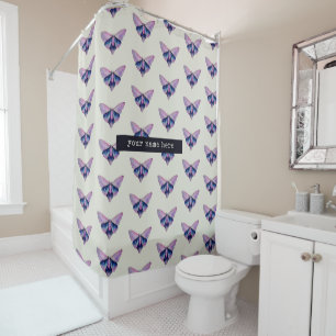 Watercolor Moth   Custom name Shower Curtain
