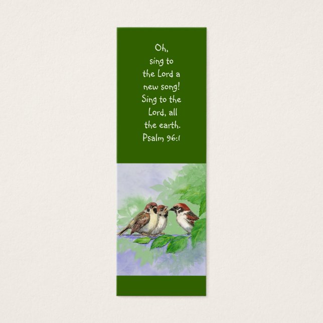 Watercolor Mother Bird Scripture Bible Bookmark (Front)